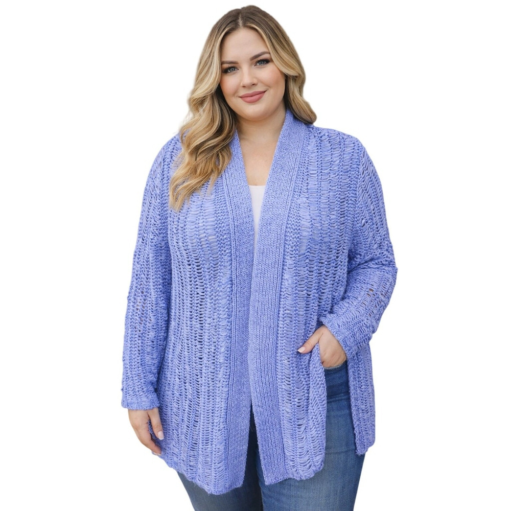 Chicos Purple Cardigan Open Layering Sweater XL